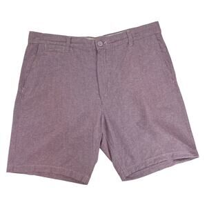 H&M LOGG Dusty Rose Maroon Linen Shorts Women Sz 6 Cotton Preppy Coastal Summer